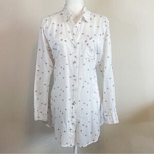 4Our Dreamers 100% Cotton White Rainbow Beach Umbrella Print Shirt Size Large